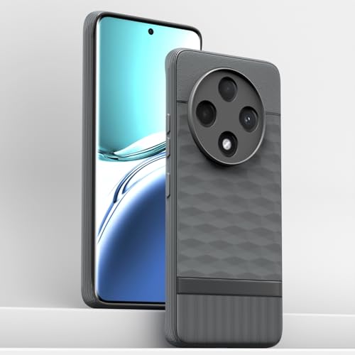 Image of Pikkme Back Cover for Oppo F27 Pro Plus 5G Camera Protection 3D Hexa Cube Design Silicone Protective Bumper Case (Grey)