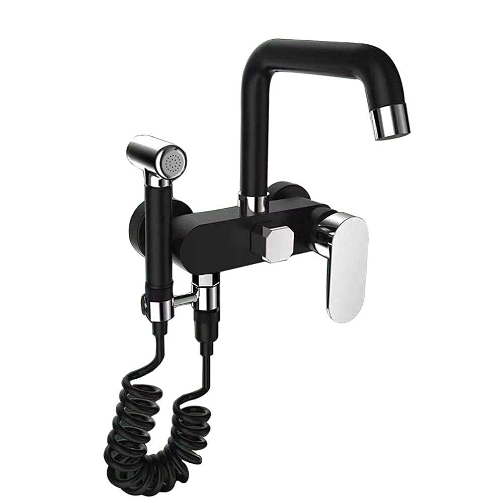 Robinet de pistolet de pulvérisation mural à double trou avec valve eau chaude et froide