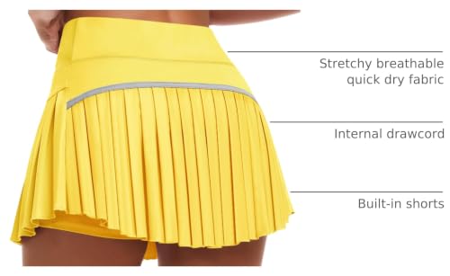 Image of JoyGirl Womens Pleated Tennis Skirt with Shorts High Waisted Golf Skort Mini Skirt Workout Skirt Athletic Skorts with Pockets