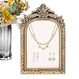 Jlobnyiun Elegante marco de exhibición de joyas - soporte de collar vintage, caja de joyería de terciopelo | Joyero con terciopelo apoya organizador de bodas y aniversario de compromiso de foto