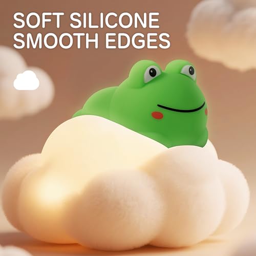 Image of Led Cute Frog Night Light, Dimmable Timer Kawaii Lamps, Super Squishy Silicone USB Rechargeable Touch Control Night Lamp, Used for Camping Party Room Decor (Frog A)
