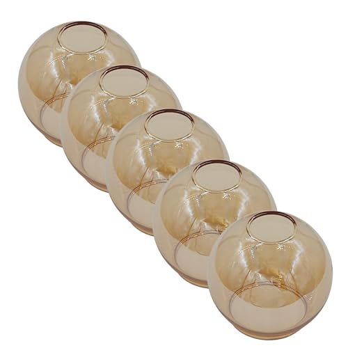 5er-Set Lampenschirm „Castello“ – Glas Ersatzschirm E14 goldfarbig,...