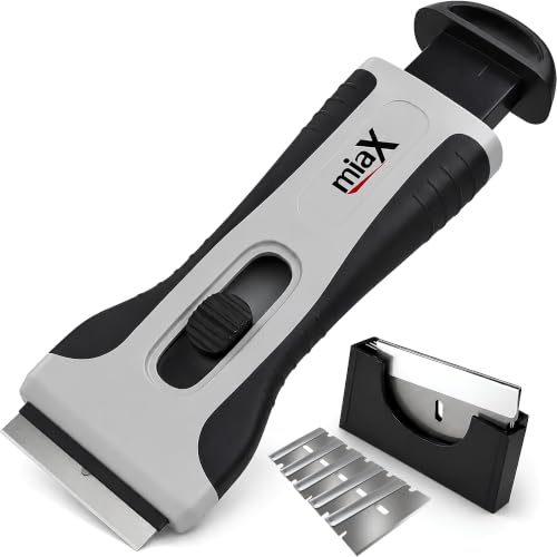 miaX Profi Kochfeldschaber mit Soft-Touch-Griff und Ersatzklingen