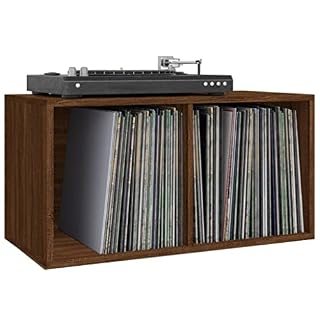 SEVSO Boîte de rangement en vinyle Chêne marron 71 x 34 x 36 cm - Les Beatles, Paul McCartney, John Lennon, RIngo Starr, George Harrison SEVSO Boîte de rangement en vinyle Chêne marron 71 x 34 x 36 cm – Image 5