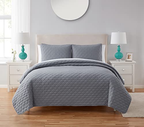 Tahari Home Vita Solid Wash Bettwäsche-Set anthrazit Cover