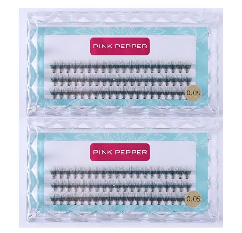 PINK PEPPER セルフ まつげエクステ 極細 0.05mm ! セルフまつエク 部分用 ツケマ DIY マツエクm 20本束 (10mmX2)