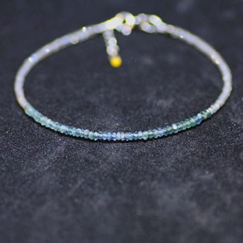 Bracelet ajustable tourmaline bleue et labradorite anti-irritation - 2