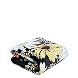 Vera Bradley Women's Fleece Plush Throw Blanket, Daisies, One Size
