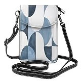 Crossbody Cell Phone Purse Abstract-Nordic-Blue-Geometric Messenger Shoulder Handbag Wallet For Wome