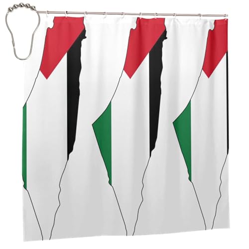 Rideau de douche polyester haut de gamme Palestine EdWal 185 cm