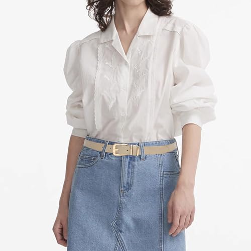 Thin Belts for Women Jeans Dresses Skinny Ladies Waist Faux Leather Belt with Gold Buckle