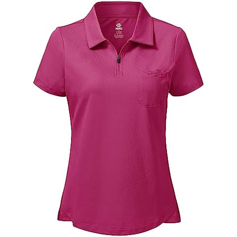 MoFiz Ladies Cotton Golf Polo Shirt with Zipper Cover
