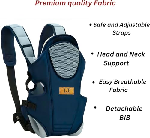 Image of Adjustable Baby Carry Bag with Safety Belt | 3 in 1 Kangaroo Bag for Mom Baby Carrier (Red-Black, Front Carry Facing Out)