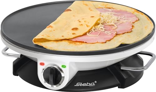 Steba Moderner Crêpes-Maker für original französische Crêpes mit 32 cm Durchmesser, Antihaftbeschichtete Alu-Druckgussplatte, 1200 Watt, CR 32