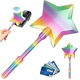 TOGETDREAM 3D Gedruckter Zauberstab für Kreditkarte, Zauberstab Kreditkarte mit Versteckter Kartenfächer, Feenstab Kreditkarte für Kontaktlose Zahlung & Kreatives Geschenk (Regenbogen)