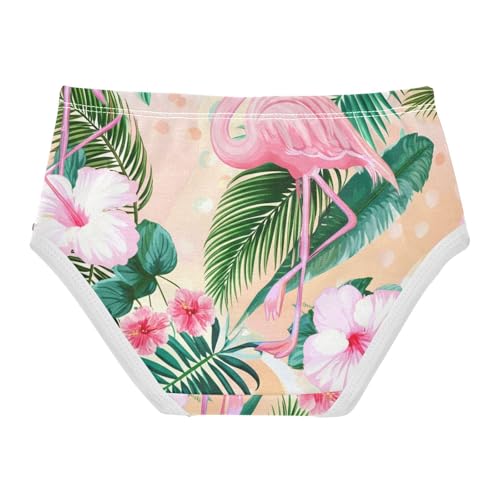 Cotton Girls Underwear Toddlers Tropical Pink Flamingo Palm Leaves Panties Little Girl Colorful Briefs Girls Undies 2t2