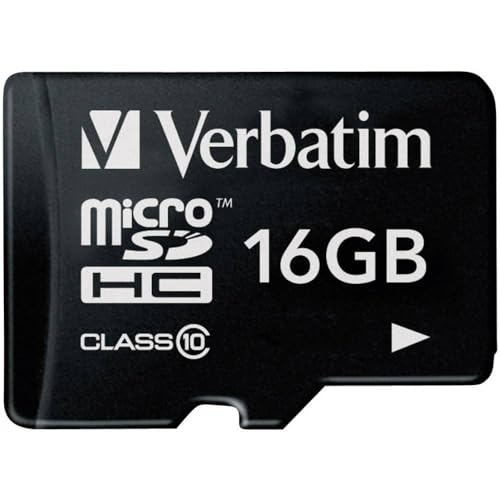 Verbatim Premium microSDHC Tarjeta de Memoria I 16 GB I para videograbaciones Full HD I Tarjeta SD Negra Resistente al Agua y a Prueba de Golpes I Tarjeta SD para cámara, Smartphone, Tablet