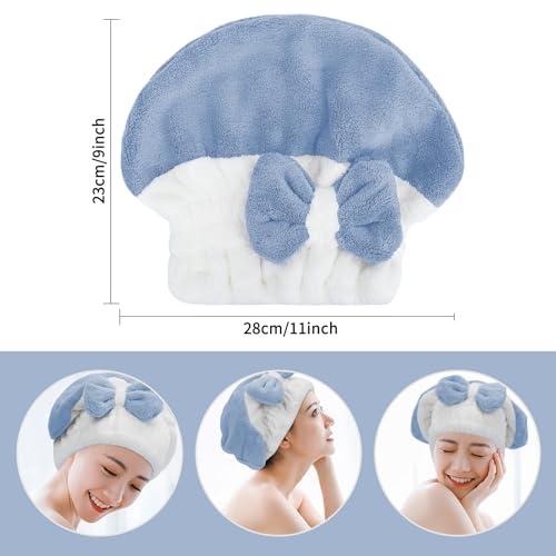 Unaone Pacote com 2 toalhas de secagem de cabelo de microfibra, touca de toalha de cabelo turbante s