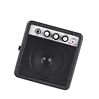 The 6.35mm(1/4 inch) and 3.5mm inputs for connecting acoustic guitar, electric guitar and other musical instruments or device. 5W guitar amplifier, compact size design, super lightweight and portable, easy to carry around when you go for a travel. Wi...