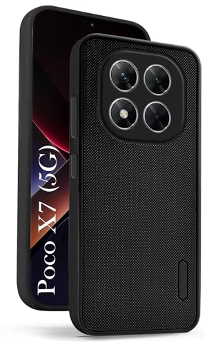 Image of Jkobi Back Cover Case for Xiaomi Poco X7 (Textured Grip Design | Micro-Fiber Cloth Inside | Slim and Light Weight | Soft Touch and Feel | Black)