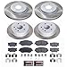 Power Stop SC8348 Front and Rear Brake Kit With Semi-Coated Brake Rotors and Ceramic Brake Pads & Hardware For Lexus ES350 ES300h UX200 UX250h Toyota Camry Avalon C-HR Rav4 Venza