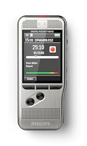 Philips PocketMemo DPM6000 Digitales Diktiergerät, Audiorecorder, Aufnahmegerät inkl. Diktiersoftware SpeechExec Basic 2-Jahres-ABO