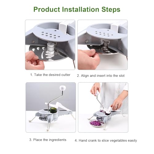 Mandolina para Cortar Verduras con Manivela y Pies Plegables miniatura 4