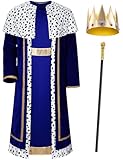 TOKYO REVENGERS Men King Costume 3 Kings Cosutme Prince Robe Nativity Costume Cosplay Outfit Accessories Set(BL 2XL)