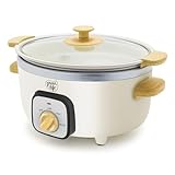 GreenLife 3.5QT Slow Cooker, Non-Toxic PFAS-Free Ceramic Nonstick Removable Interior Bowl, Programmable, Keep Warm, Stovetop & Oven Safe, Dishwasher Safe Parts, Glass Lid, Cream