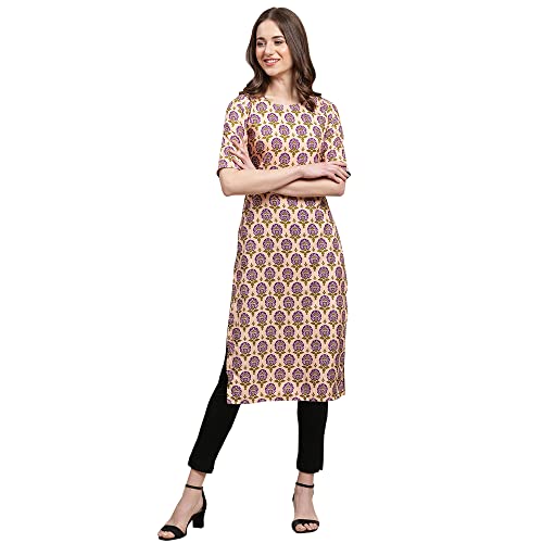 Image of Pinkmint Women's Crepe Digital Print Straight Kurta