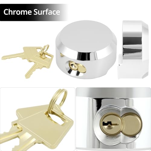 QWORK 2 Pack Hidden Shackle Padlock, Keyed Alike, 73 mm Diameter, Tamper-Proof Security Puck Lock Van Door Lock for Trailers, Gates, and Garages by QWORK - Image 8