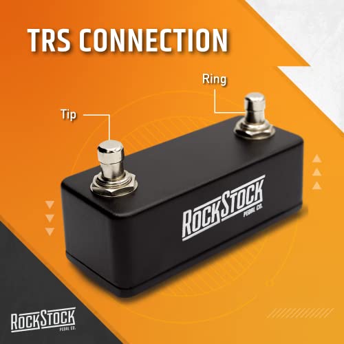 Rock Stock Dual Footswitch, Trs Auxiliary Guitar Pedal - Expand Your Multi Fx Processor - Versatile Compact Design & Strong Aluminum Casing (Matte Black) #TOP3