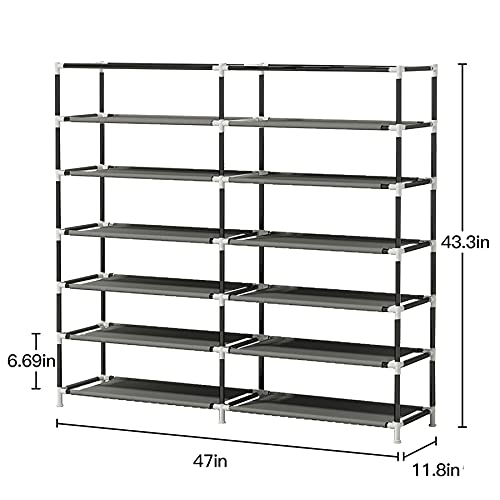 Udear Shoe Rack Free Standing Portable Shoes Storage Organizer Black #TOP6