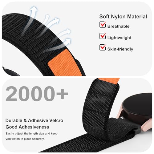 Mugust Correa de Nylon 22 mm para Smartwatch Veryfit miniatura 2