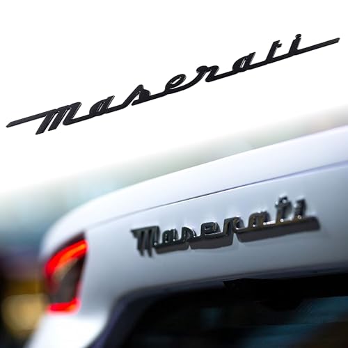 Image of Lettering Badge,Rear Trunk Nameplate Emblem Compatible with Qvattroporte,Ghiblii Series Accessories(Black)