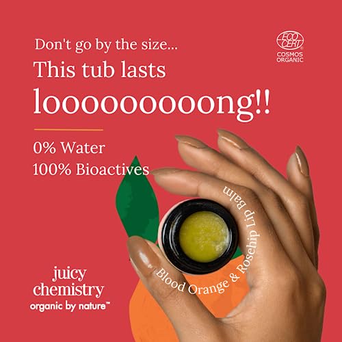 Juicy Chemistry Blood Orange & Rosehip Lip Balm, 5 g | Organic Lip Balm for Dry, Chapped & Pigmented Lips | Ecocert Certified Organic for Men &... - Image 4