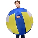 Siwoaxae Inflatable Volleyball Costumes, Inflatable Colorful Soccer Balls Blow Up Inflatable Outfit for Cosplay and Party (Ball-2, One Size)
