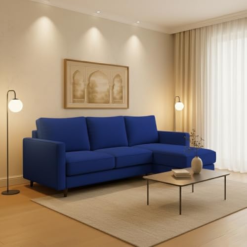 Image of The MM Furniture store Premium Fabric Sofa - Sapphire (4 Seater - RHS)
