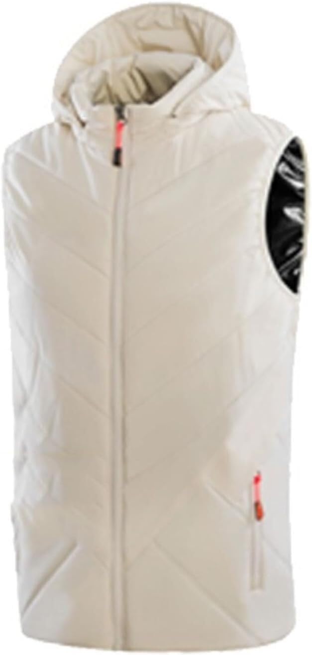 Gilet Chauffant Blanc 2XL Contre le Froid Veste d'Hiver Légère USB