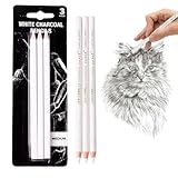 CEJAS 3 Pezzi Matite da Disegno, Matita Bianca Disegno, Matite Bianche a Carboncino per De...
