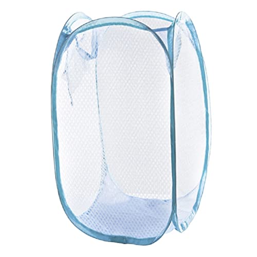 PRETYZOOM Folding Laundry Basket College Dorm Hamper for Clothes Mesh Laundry Hamper Side Sky