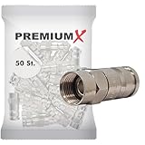 PremiumX XCon S6 - Conector de compresión F (50 unidades, 7 hasta 7,5 mm)
