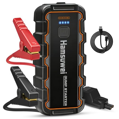 Booster Avviamento Auto, 7000A 12V Avviatore Batteria Auto per Motori Benzina 6.0L/Diesel 3.0L, Caricabatteria Portatile Power Bank, Torcia LED Emergenza, Adatto per Automobile Moto Barca, Viaggi