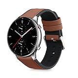 kwmobile Cinturino Pelle PU e Silicone Compatibile con Huami Amzfit GTR (47mm) / GTR 2 / GTR 3 / GTR 4 Cinturino - Cinturini di Ricambio per Smartwatch marrone/nero