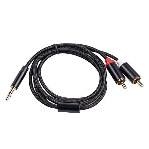(10FT / 2 Pack) 3.5mm to RCA Cable,Gold Plated, 1/8 Male to Male Stereo Aux Cord Y Splitter Adapter for Tablets, Speakers, Smartphones, MP3, HDTV