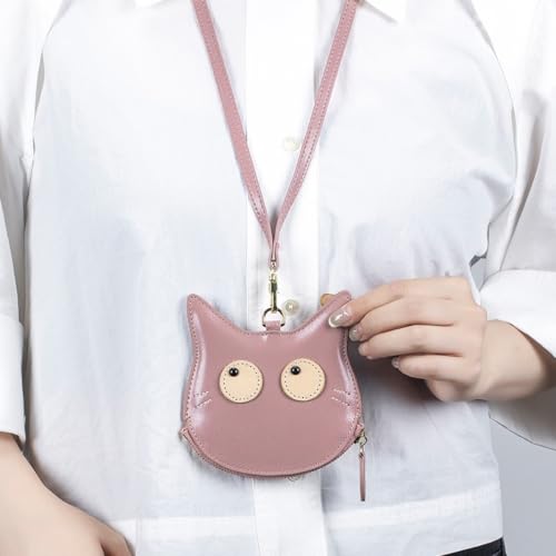 Genuine Leather Neck Wallet for Women Novelty Fox Shape Change Coins Bag Credit Card Purse2