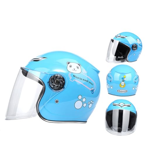 Casque intégral bleu ciel pour enfant résolvant le problème de transpiration et de chocs