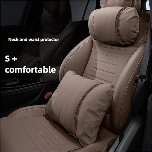 Auto Kissen Kopfstütze Autositz-Kopfstützen-Rückhaltesystem passend für Mercedes passend für Benz W205 W206 W211 W212 W213 W214(Beige)