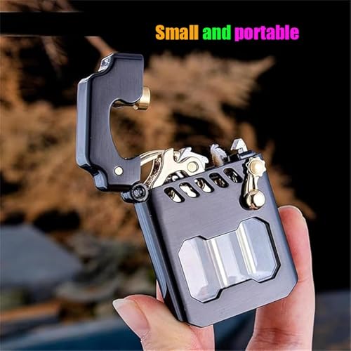 Encendedor de queroseno de metal retro reutilizable para camping y barbacoa 6