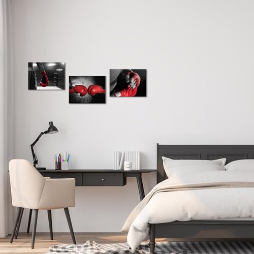 Derkymo Black And Red Sports Canvas Wall Art Boxing Picture Wall Decor thumb #4